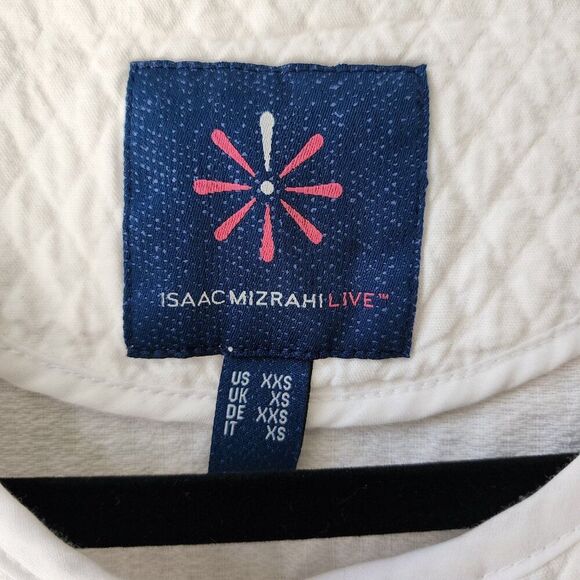 Women's XXS Isaac Mizrahi Quilted Jacket | White | Snap Button Down | Crew Neck - Picture 11 of 13